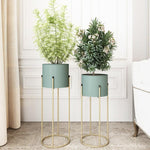 Nordic Iron Flower Rack Storage Flower Rack Indoor Living Room Simple Light Luxury Flower Rack Balcony Green Pineapple Flower Pot Rack Floor Type Blue Small [iron Bucket]
