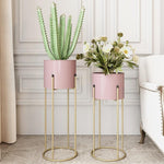 Nordic Iron Flower Rack Storage Flower Rack Indoor Living Room Simple Light Luxury Flower Rack Balcony Green Pineapple Flower Pot Rack Floor Type Blue Small [iron Bucket]