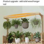 Flower Rack Solid Wood Multi-layer Balcony Hanging Orchid Shelf Decoration Garden Living Room Stepped Flower Pot Rack Floor Type Carbon Color Four-layer 100 Length + Four-wheel Solid Wood