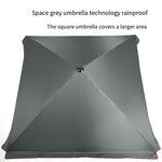 3.0 * 3.0m Sun Umbrella Sunshade Umbrella Stall Commercial Super Large Outdoor Square Umbrella Shed Courtyard Umbrella Anti Pinch Hand Gray