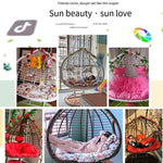 Hanging Basket Rattan Chair Double Balcony Rocking Chair Lazy Bird's Nest Hanging Orchid Chair Double Single Pole Coffee Color