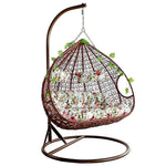 Hanging Basket Rattan Chair Double Balcony Rocking Chair Lazy Bird's Nest Hanging Orchid Chair Double Single Pole Coffee Color