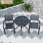 Plastic Wood Table And Chair Outdoor Table And Chair Set Villa Courtyard Garden Outdoor Furniture Outdoor Table And Chair