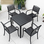 Plastic Wood Table And Chair Outdoor Table And Chair Set Villa Courtyard Garden Outdoor Furniture Outdoor Table And Chair