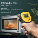 Infrared Thermometer High Precision Industrial Water Temperature Detector Kitchen Oil Temperature Measurement Baking Measuring Gun Large Screen Industrial