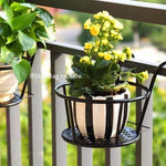 Balcony Hanging Flower Rack, Iron Railing, Guardrail, Windowsill, Green Rose Hanging Orchid Flower Pot Hanger, Black Thickened Mesh Plate, Three Sets