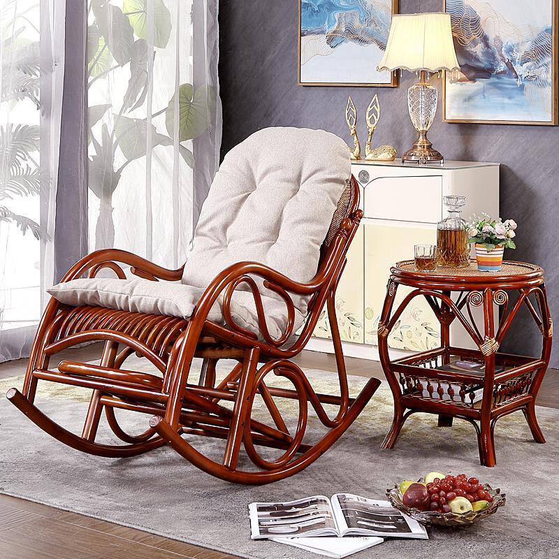Balcony Real Rattan Weaving Rocking Chair Rattan Chair; ECVV USA – ECVV.us