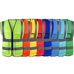Fluorescent Yellow Reflective Vest Two Horizontal And Two Vertical Traffic Protection Reflective Vest Warning Clothing Construction Road Maintenance