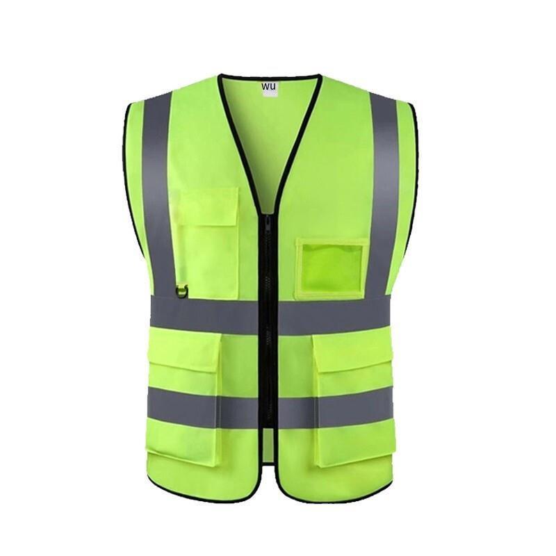 Multi-Pockets Reflective Vest Traffic Protection Safety Vest Construction Warning Clothing Road Maintenance Reflective Clothing - Green