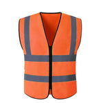 Orange Reflective Vest Two Horizontal Two Vertical Safety Vest Traffic Protection Reflective Vest Warning Clothing Construction Road Maintenance