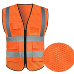 Orange Breathable Mesh Multi Pocket Reflective Vest Traffic Protection Reflective Vest Warning Clothing Construction Road Maintenance