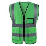 Grass Green Multi Pocket Reflective Vest Traffic Protection Reflective Vest Warning Clothing Construction Road Maintenance