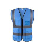 Lake Blue Multi Pocket Reflective Vest Traffic Protection Reflective Vest Warning Clothing Construction Road Maintenance