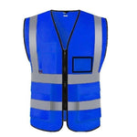 Dark Blue Multi Pocket Reflective Vest Traffic Protection Reflective Vest Warning Clothing Construction Road Maintenance