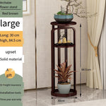 New Chinese Style Flower Rack Living Room Floor Type Multi-layer Pot Rack Hanging Orchid Rack Indoor Simple Flower Sets Reddish Brown [large] Length 30 * Width 30 * Height 84.5