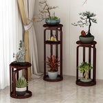 New Chinese Style Flower Rack Living Room Floor Type Multi-layer Pot Rack Hanging Orchid Rack Indoor Simple Flower Sets Reddish Brown [large] Length 30 * Width 30 * Height 84.5