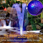 Large Diameter 20cm With Color Light Solar Outdoor Rockery Water Fish Pond Garden Landscape Fountain 9v3w Battery Floating Fountain