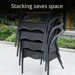 Rattan Chair Three Piece Set Balcony Small Table And Chair Courtyard Leisure Combination Simple Modern [2 + 1] With 60 Glass Round Tables