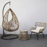 Outdoor Balcony Hanging Chair  Household Basket Rattan Chair Indoor Lazy Simple Swing Hanging Chair (pillow)