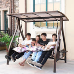 Hanging Chair Swing Outdoor Courtyard Balcony Household Nordic Swing Chair Aluminum Solar Double Seat Swing [red Copper]
