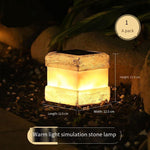 Solar Energy Simulation Square Stone Lamp Lawn Outdoor Stairs Integrated Intelligent Led Outdoor Atmosphere Small Night [1 Pack]