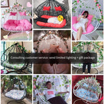 Net Red Hanging Basket Rattan Chair Balcony Outdoor Dormitory Cradle Leisure Hammock Adult Rocking Lazy Sunshine Reclining Bird's Nest Swing Single White [luxury]