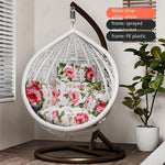 Hanging Chair Outdoor Swing Basket Cane Household Leisure Lazy Indoor Balcony Bird's Nest Hammock Cradle Rocking Luxury White (bold Cane) With Pillow