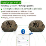 Solar Bluetooth Speaker Garden Sound Outdoor Waterproof Remote Control Simulation Stone Cobblestone Lawn Speaker Set 2 Stereo (2 Sets Bluetooth) 5 Package