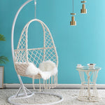 Hanging Chair Net Red Basket Rattan Bedroom Swing Girl Single Room Balcony Orchid Chair Hammock Cradle Chair A Beige Single