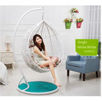 Household Hanging Basket Rattan Chair Indoor Cradle Balcony Swing Single Double Hammock Bird's Nest Orchid Rocking Lazy Person Cradle Hanging Chair Single White (thin Rattan, No Armrest)