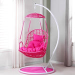 Hall Balcony Hanging Basket Rattan Chair Single Straw Hat Swing Cradle Chair Lazy Leisure Courtyard Chair Pink