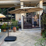 Banana Umbrella Outdoor Courtyard Sunshade Large Sun Advertising Stall Beach Activity Umbrella Table Chair Umbrella Package 1