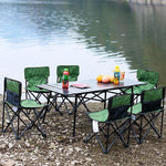Outdoor Stall Portable Folding Table And Chair Set 4 People Multi Person Folding Table And Chair Barbecue Camping Self Driving Travel Equipment Set