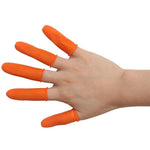 Anti Slip Finger Cover Printing Anti Ink Counting Thickened Latex Pockmarked Particles Anti Slip Finger Cover Orange Rubber Free Size