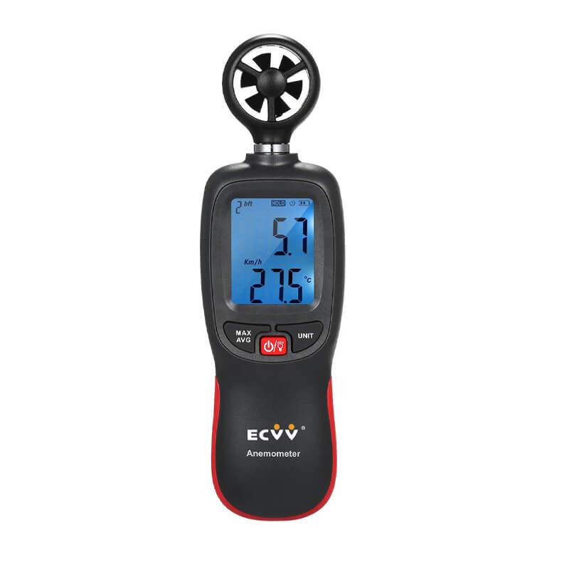 ECVV Handheld Mini Anemometer Digital Wind Speed Measurement Wind Temperature Tester  LCD Display Air Flow Velocity Wind Meter For Measuring Wind Speed, Temperature