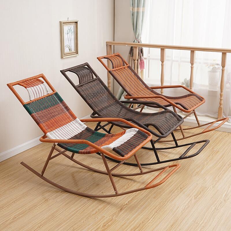 Rocking Chair Recliner Rattan Coffee Round Line Chair; ECVV USA – ECVV.us