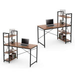 IBAMA Home Office Desk With 4 Tier Shelves, Work Study Gaming Writing Table