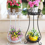 Flower Rack Balcony Green Pineapple Fleshy Flowerpot Rack Floor Type Indoor Living Room Flower Rack European Iron Multi-layer Black 70cm [hj-25]