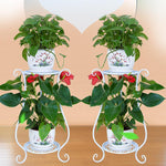 Flower Rack Balcony Green Pineapple Fleshy Flowerpot Rack Floor Type Indoor Living Room Flower Rack European Iron Multi-layer Black 70cm [hj-25]