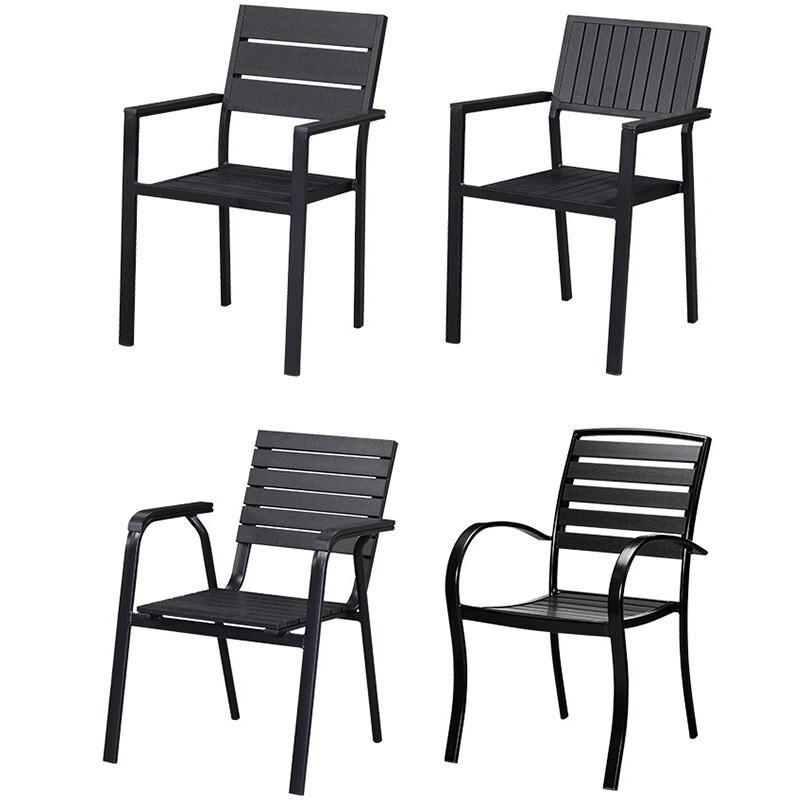 Maria Vertical Bar 4 +1 [160x90 Plastic Wood Long Table] Outdoor Courtyard Table And Chair Leisure Balcony Indoor And Outdoor Small Round Table Combination Antiseptic Wood Outdoor Terrace Garden Table And Chair Set Furniture Modern Simple