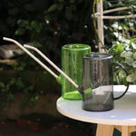 Dwaterdo Flower Watering Kettle Garden Sprayer Sprinkling Kettle Small Watering Pot Potted Plant Stainless Steel Long Mouth Watering Pot Transparent Watering Kettle 1L (grey)