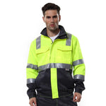 Fluorescent Yellow Reflective Jacket Reflective Safety Vest Polyester Cotton Working Clothes Outdoor Night Working