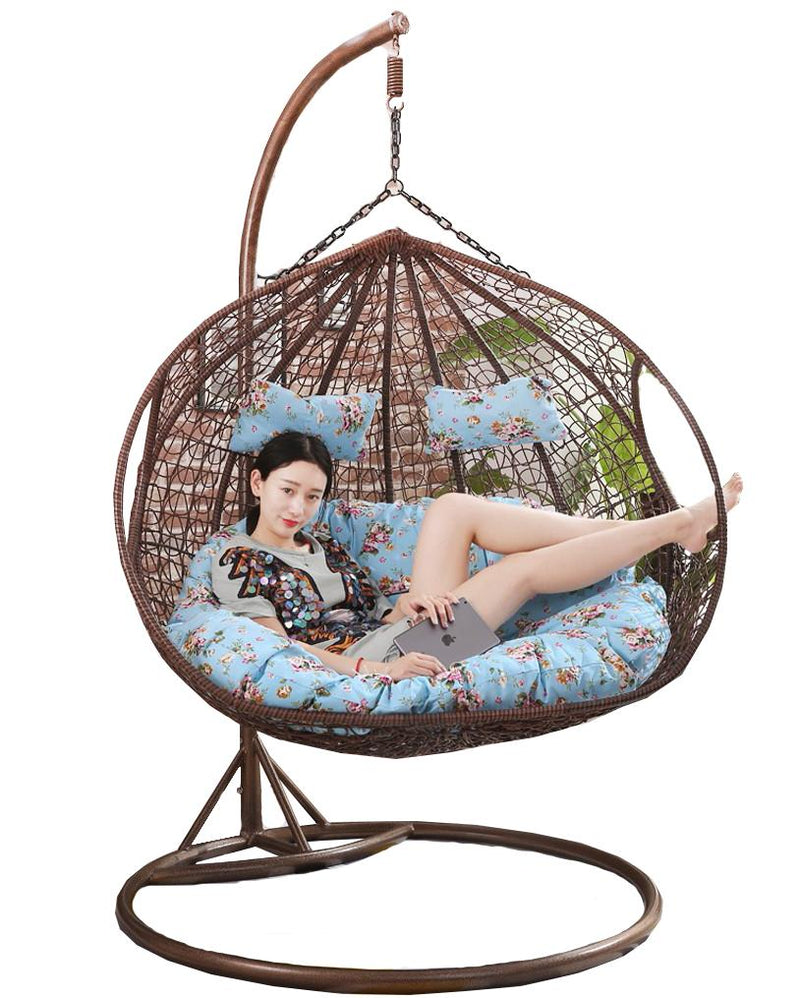 Hanging Chair Basket Swing With Leg Support Outdoor Rattan Household Bedroom Leisure Lazy Indoor Balcony Hammock Cradle Rocking Single [no Armrest] Coffee