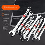 Plum Open Japanese Dual-use Wrench Set Plum Open Fixed Wrench Auto Repair Wrench Tool 6-24 MM Plum Open Wrench Set Of 15 Pieces