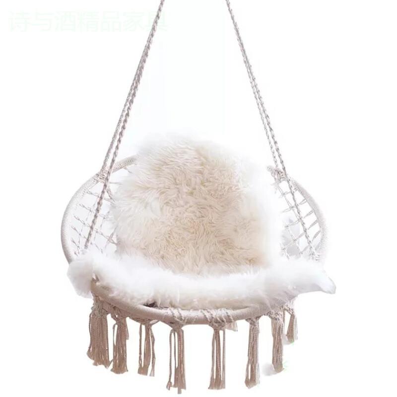 Hanging Orchid Rocking Chair Decoration Hanging Bed Balcony Hanging Basket Chair Cotton Rope Woven Swing Chair