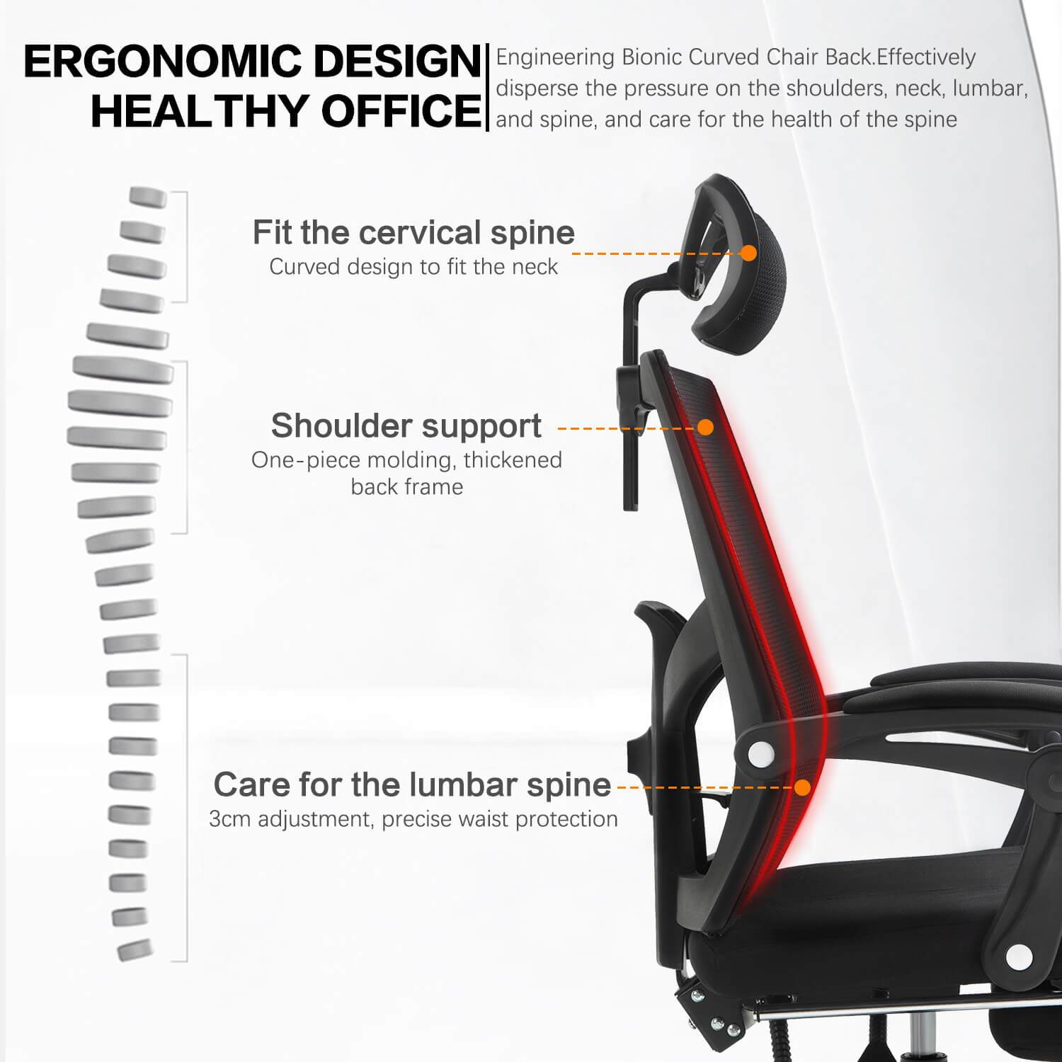 ECVV Ergonomic Adjustable Office Chair High Back Computer; ECVV EG