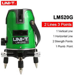 UNI-T Green Laser Level 2 Lines Cross Marking Instrument 360 Degree Self-leveling Cross Laser Level with Outdoor Mode Auto Cross Line Level LM520G
