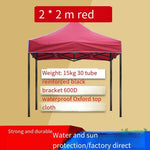 Outdoor Sunshade Stall Folding Telescopic Shed Four Corner Umbrella Parking Advertising Sunscreen Tent Awning 2 × 2m Red [bold And Thickened]