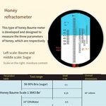 Honey Concentration Meter Water Content Measurement Sugar Meter Honey Refractometer Baume Concentration Meter Excellent Temperature Supplement Type