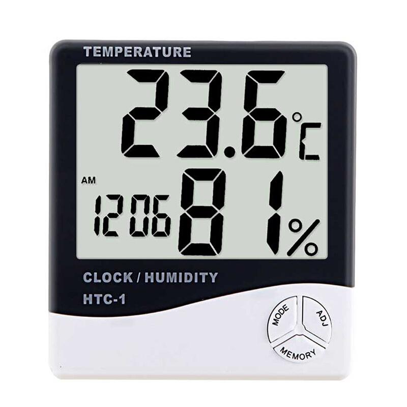 2 Sets Thermohygrometer Humidity Thermometer Meter Hygrometer Digital Indoor Room Thermometer with Alarm Clock, Accurate Room Temperature Gauge Humidity Monitor Timer, for Home, Office